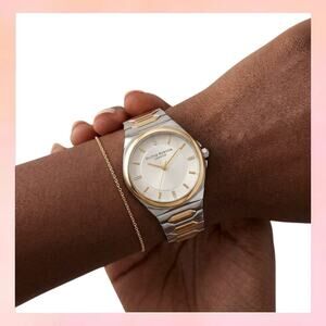 Olivia Burton Classic Silver & Gold Two-Tone Link Bracelet Watch